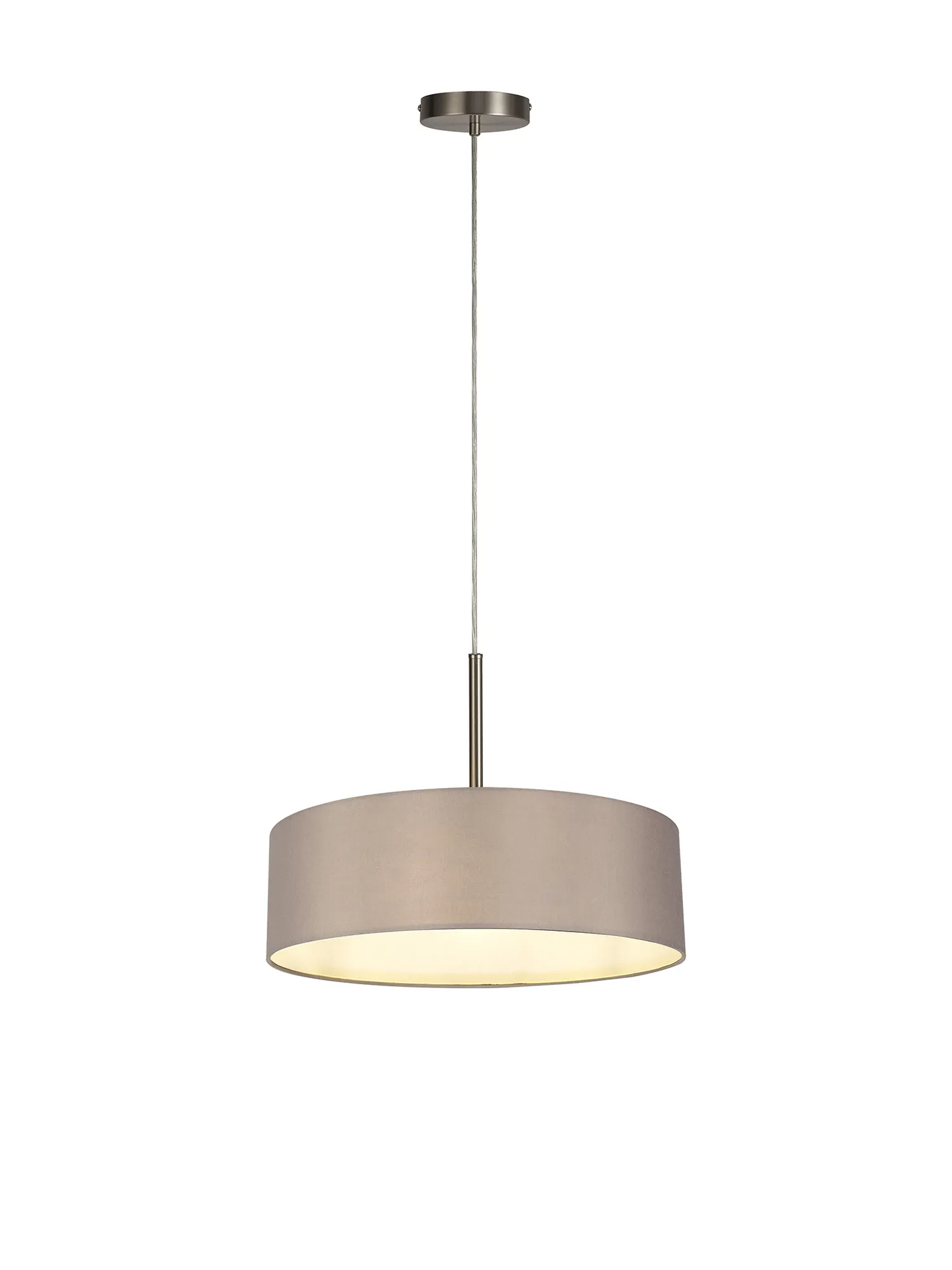 Baymont 45cm 5 Light Pendant Satin Nickel, Grey DK0762  Deco Baymont SN GR